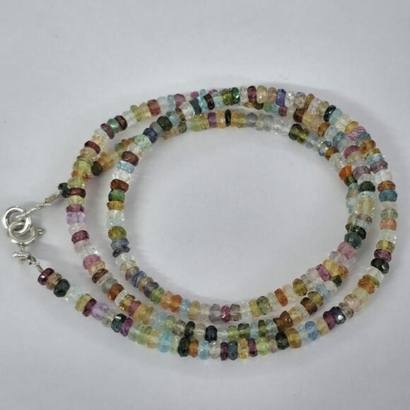 Multi Colour Gem Stone 6.75ct Sterling Necklace - Picture 2 of 2